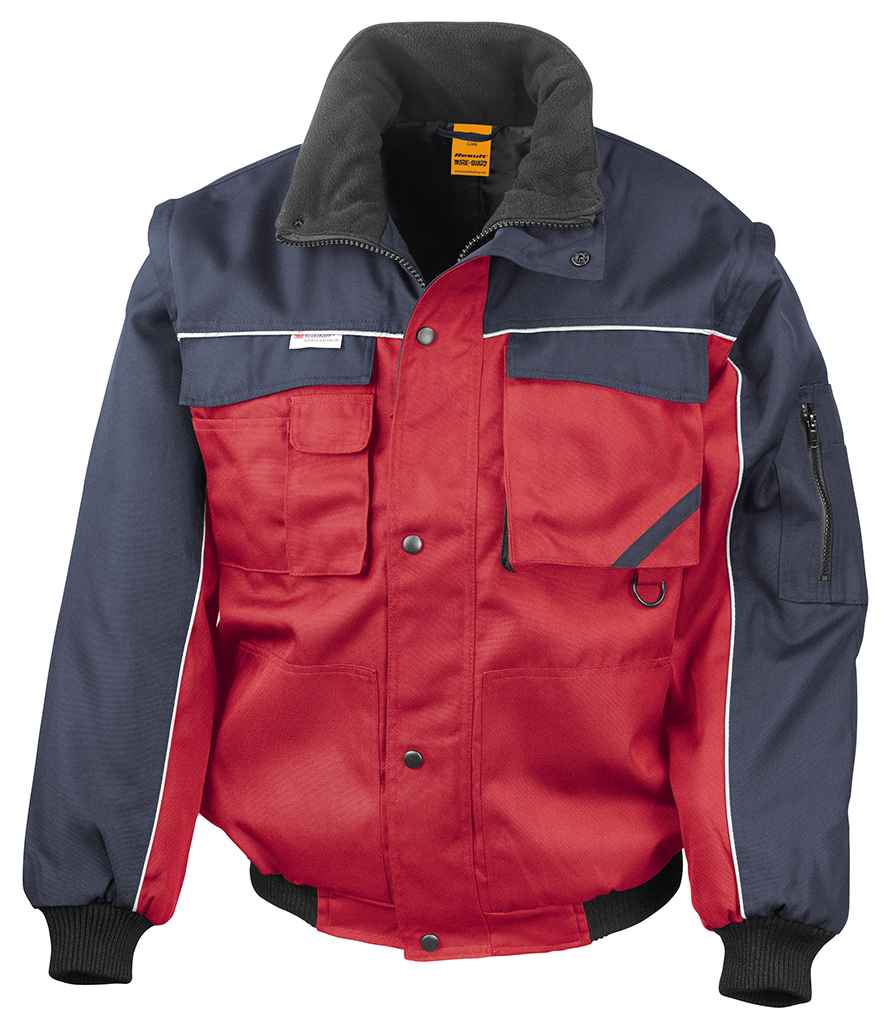Result Work-Guard Zip Sleeve Heavy Duty Jacket | Red/Navy - Lancashire Teamwear