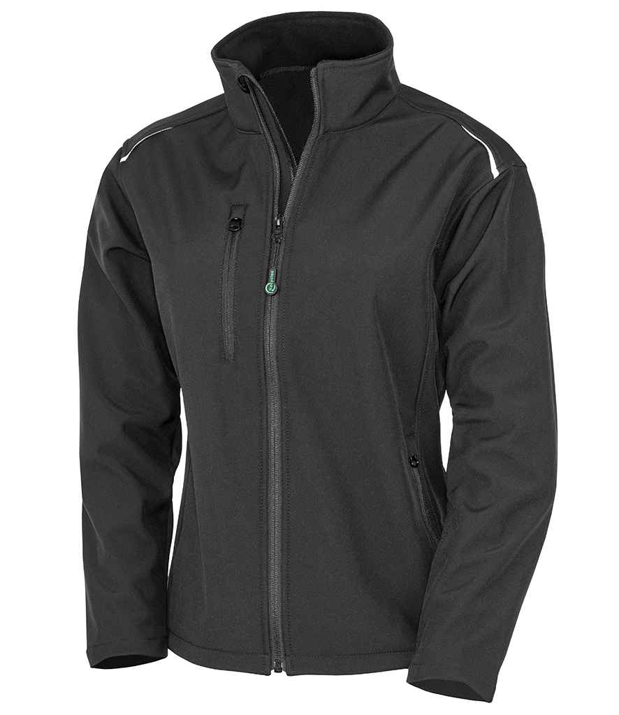 Result Genuine Recycled Ladies Three Layer Printable Soft Shell Jacket Black