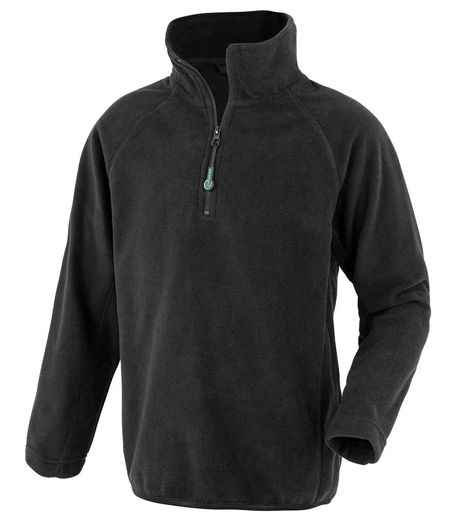 Result Genuine Recycled Kids Zip Neck Micro Fleece Black