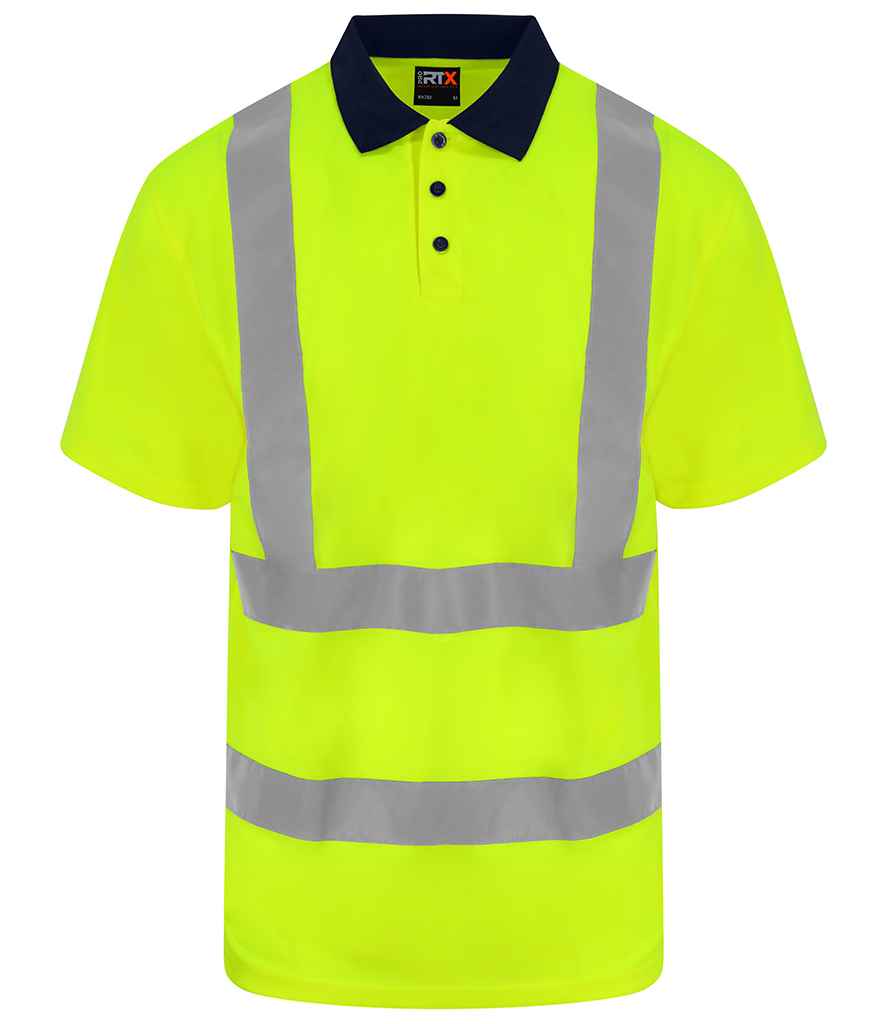 Pro RTX High Visibility Polo Shirt Yellow/Navy