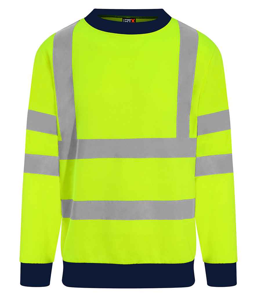 Pro RTX High Visibility Two Tone Sweatshirt Yellow/Navy