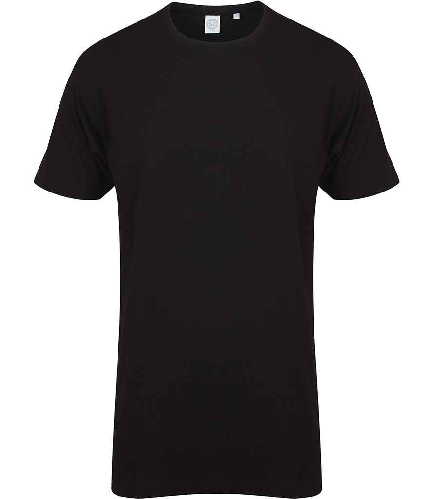 SF Clothing Longline Dipped Hem T-Shirt Black