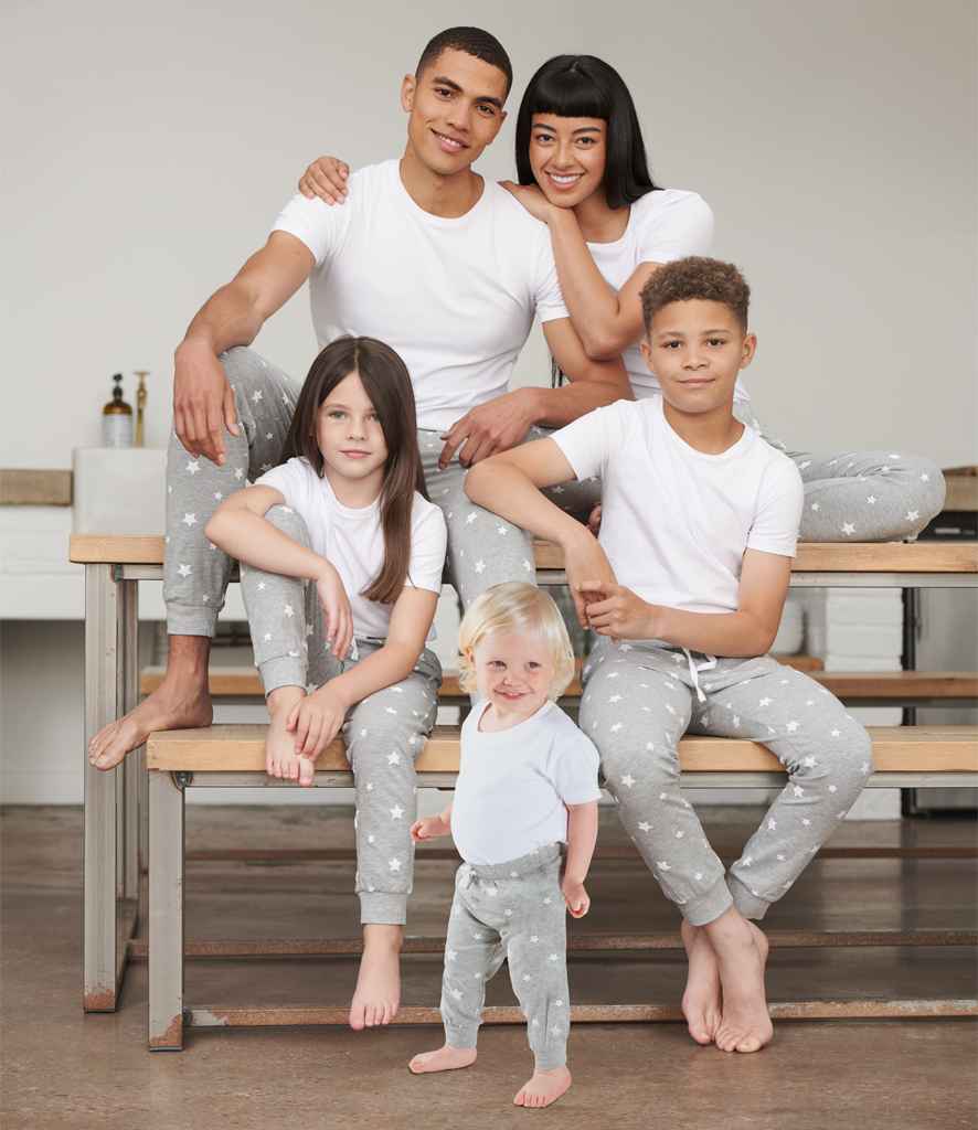 SF Clothing Unisex Cuffed Lounge Pants | Heather Grey/White Stars Trousers - Lancashire Teamwear