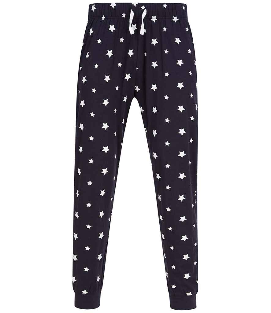 SF Clothing Unisex Cuffed Lounge Pants | Navy/White Stars Trousers - Lancashire Teamwear