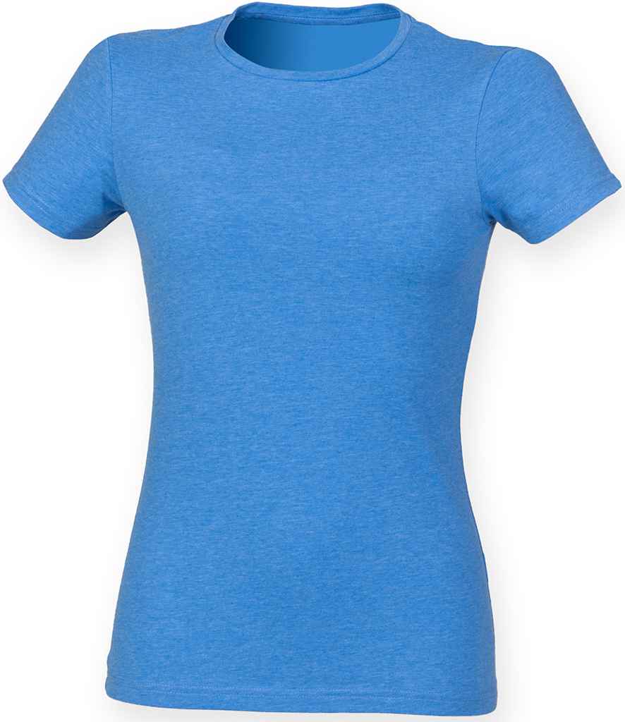 SF Clothing Ladies Feel Good Stretch T-Shirt Heather Blue