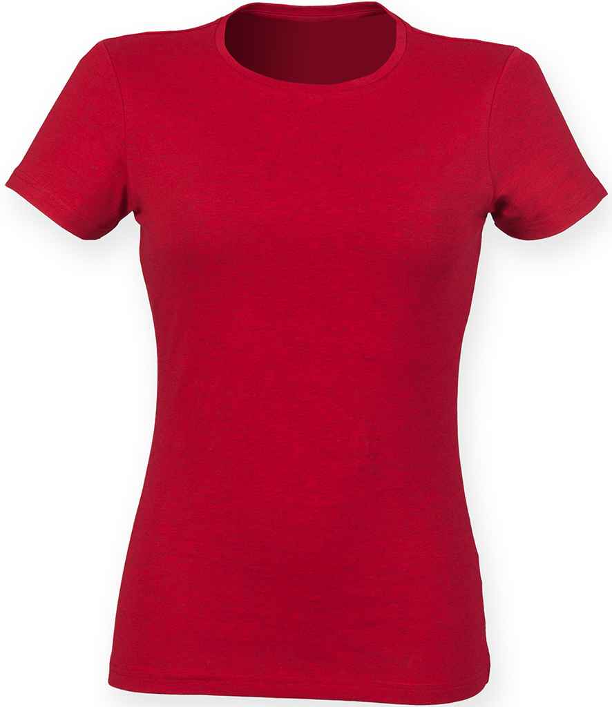 SF Clothing Ladies Feel Good Stretch T-Shirt Heather Red