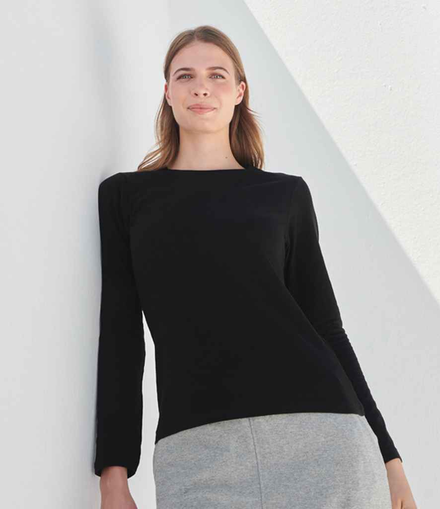SF Clothing Ladies Feel Good Long Sleeve Stretch T-Shirt | Black - Lancashire Teamwear