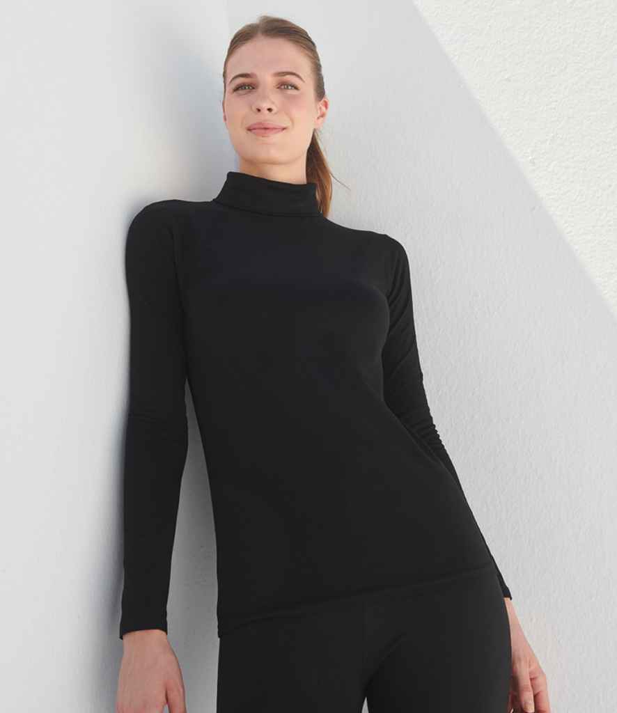 SF Clothing Ladies Feel Good Stretch Roll Neck T-Shirt | Black - Lancashire Teamwear