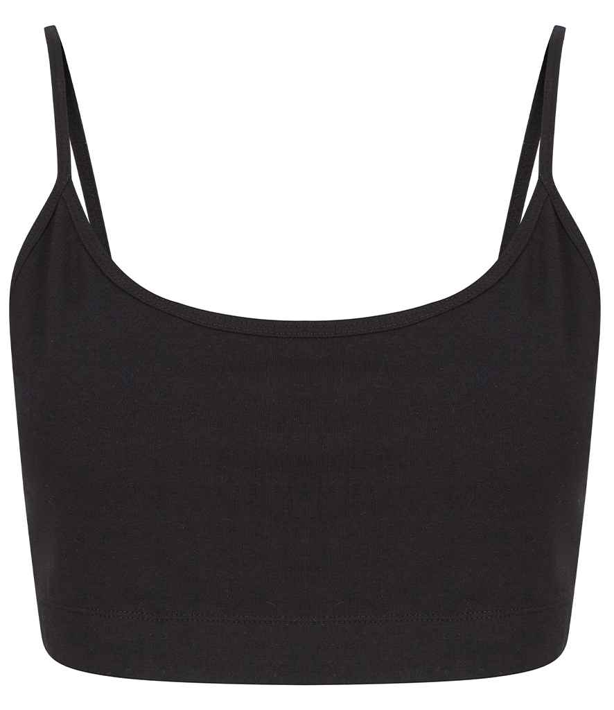 SF Clothing Ladies Sustainable Fashion Cropped Cami Vest Top Black