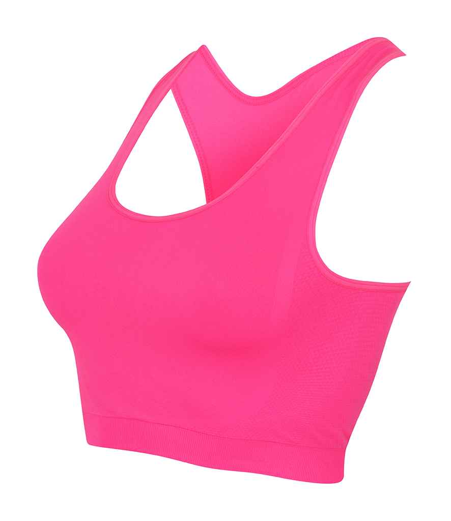 SF Clothing Ladies Workout Crop Top Neon Pink