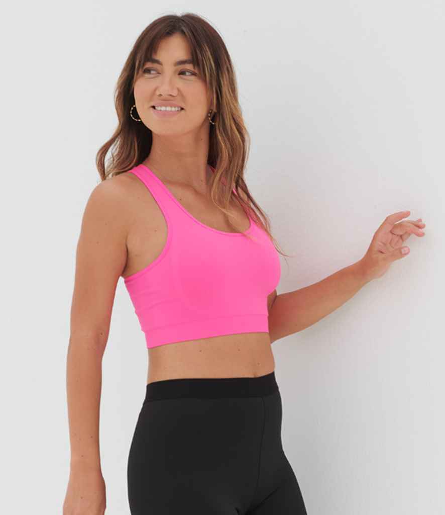 SF Clothing Ladies Workout Crop Top | Neon Pink T-Shirt - Lancashire Teamwear
