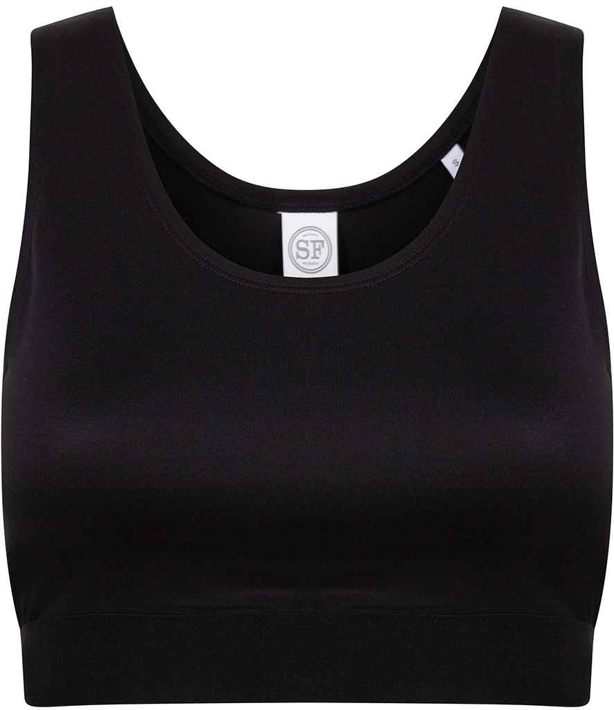 SF Clothing Ladies Fashion Crop Top | Black/Black T-Shirt - Lancashire Teamwear