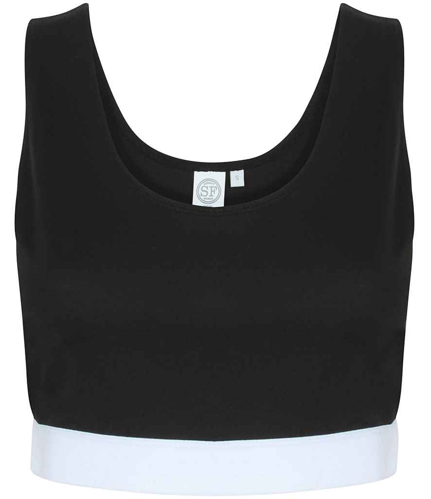 SF Clothing Ladies Fashion Crop Top Black/White