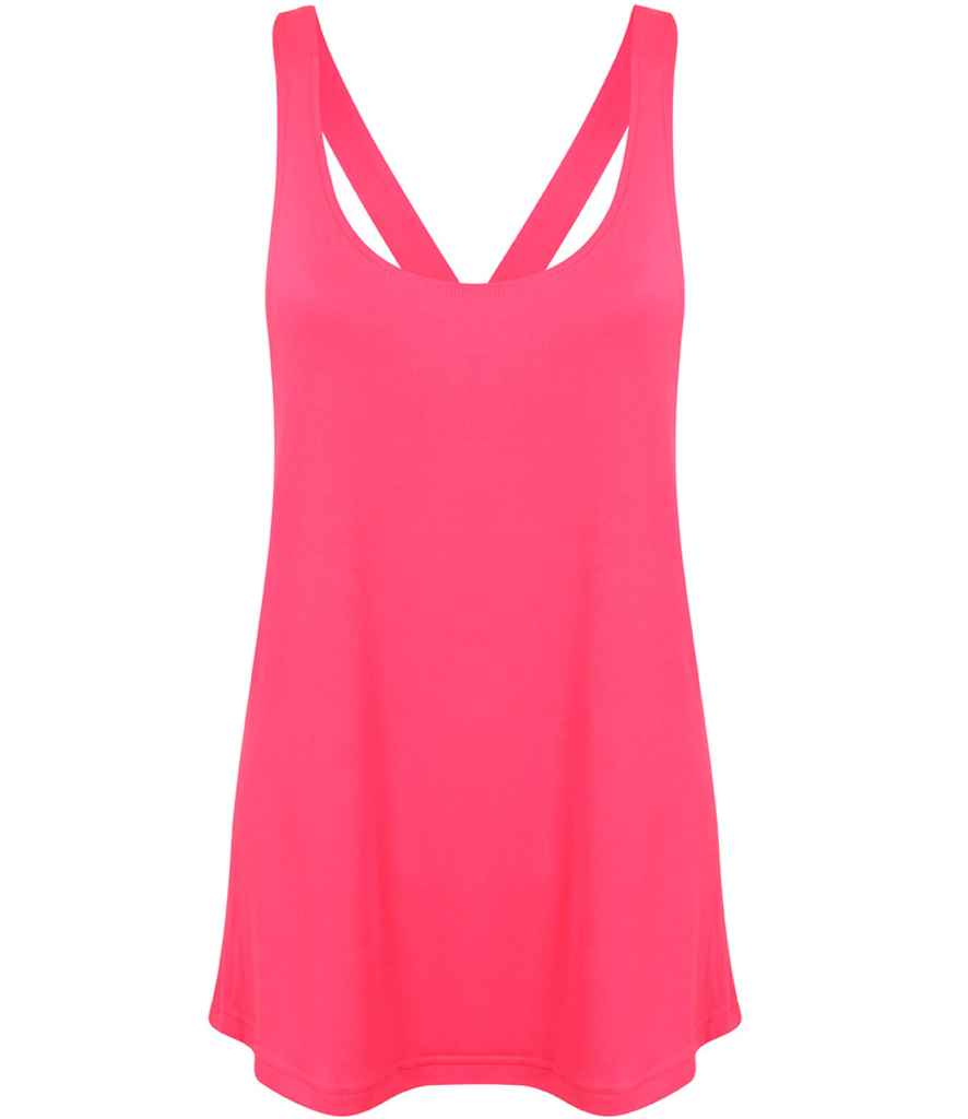 SF Clothing Ladies Fashion Workout Vest | Neon Pink T-Shirt - Lancashire Teamwear