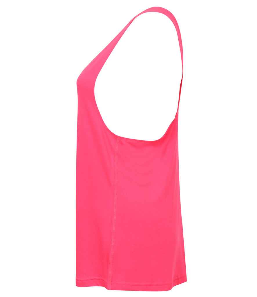 SF Clothing Ladies Fashion Workout Vest | Neon Pink T-Shirt - Lancashire Teamwear