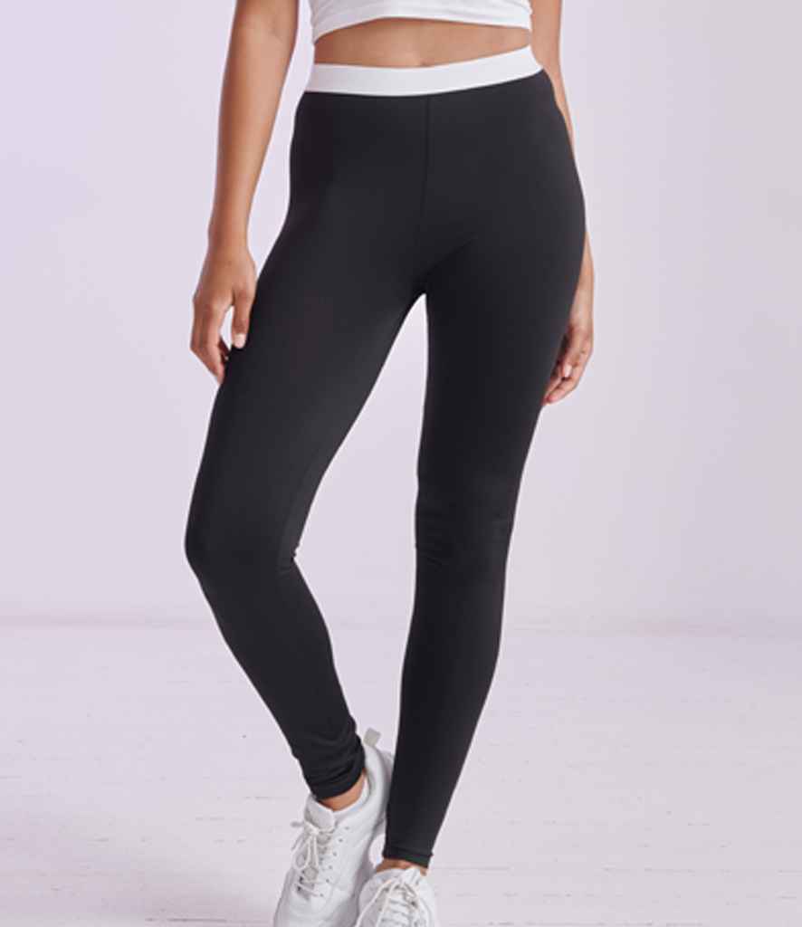 SF Clothing Ladies Fashion Leggings | Black/White - Lancashire Teamwear