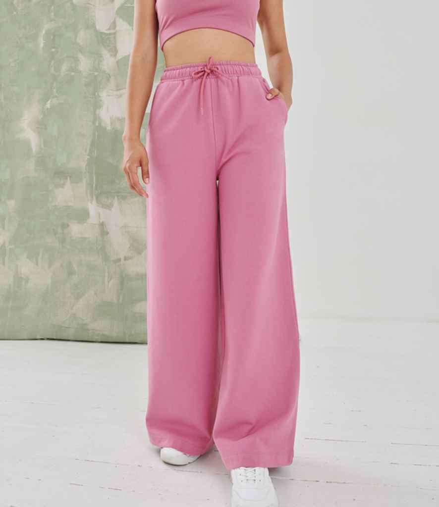 SF Clothing Ladies Sustainable Fashion Wide Leg Joggers | Dusky Pink Trousers - Lancashire Teamwear