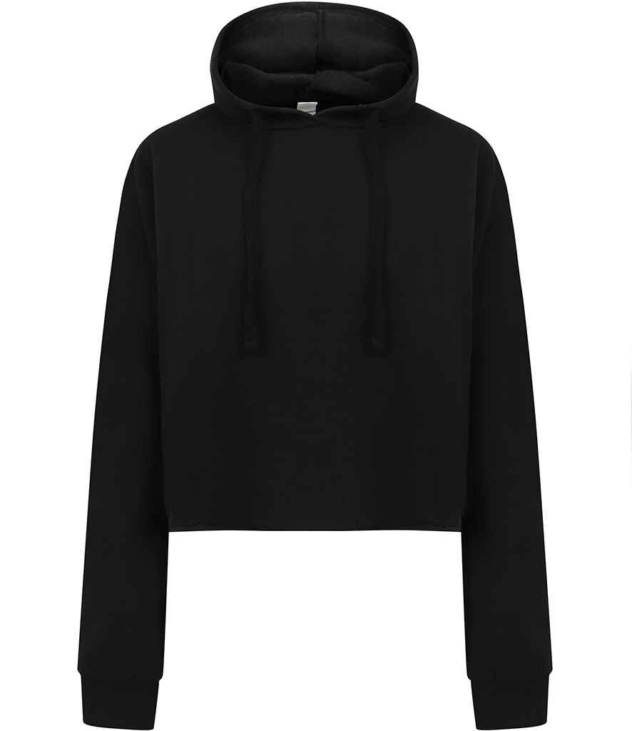 SF Clothing Ladies Cropped Slounge Hoodie Black