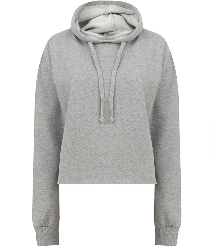 SF Clothing Ladies Cropped Slounge Hoodie Heather Grey