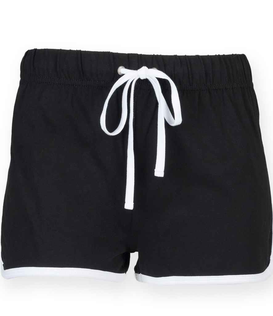 SF Clothing Ladies Retro Shorts | Black/White - Lancashire Teamwear
