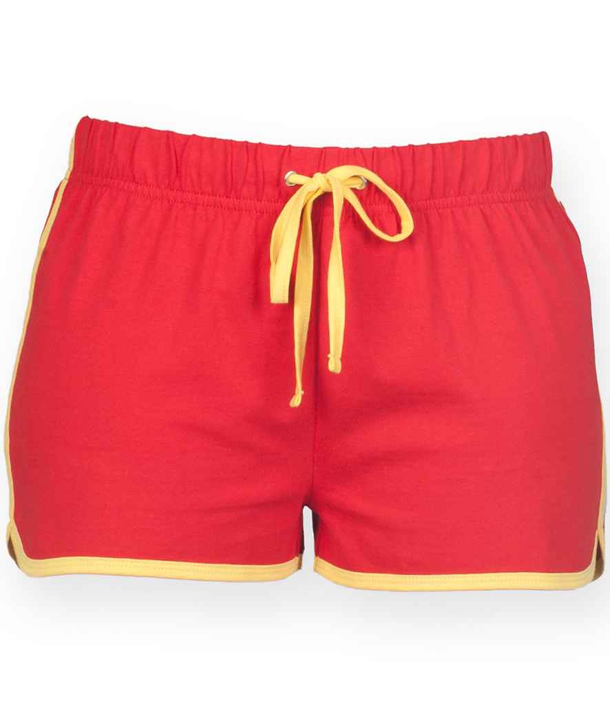 SF Clothing Ladies Retro Shorts | Red/Yellow - Lancashire Teamwear
