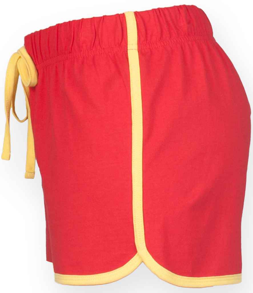 SF Clothing Ladies Retro Shorts | Red/Yellow - Lancashire Teamwear