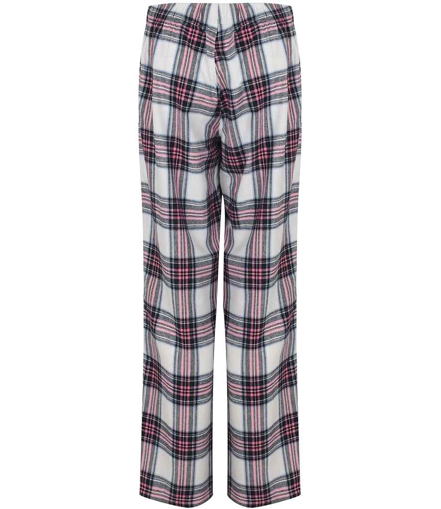 SF Clothing Ladies Tartan Lounge Pants | White/Pink Trousers - Lancashire Teamwear