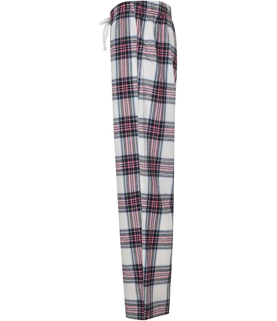 SF Clothing Ladies Tartan Lounge Pants | White/Pink Trousers - Lancashire Teamwear