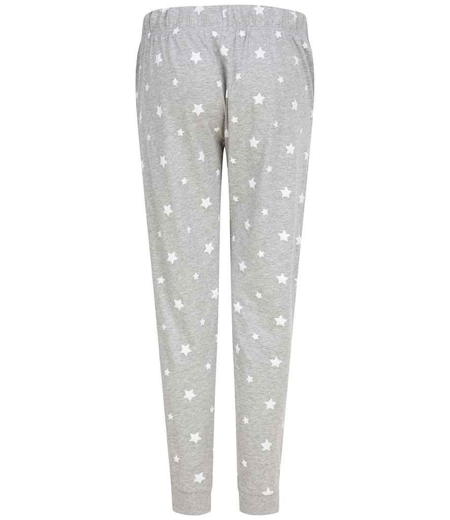 SF Clothing Ladies Lounge Pants | Heather Grey/White Stars Trousers - Lancashire Teamwear