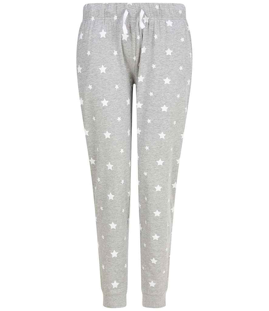 SF Clothing Ladies Lounge Pants Heather Grey/White Stars