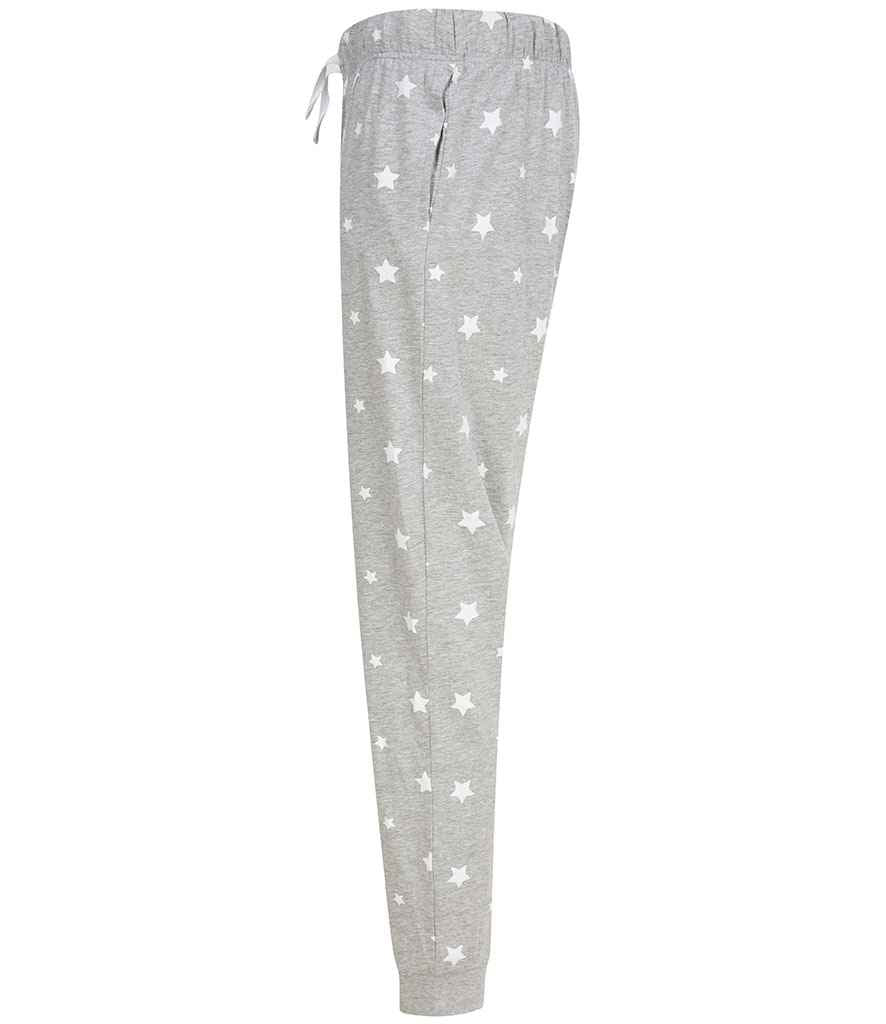 SF Clothing Ladies Lounge Pants | Heather Grey/White Stars Trousers - Lancashire Teamwear