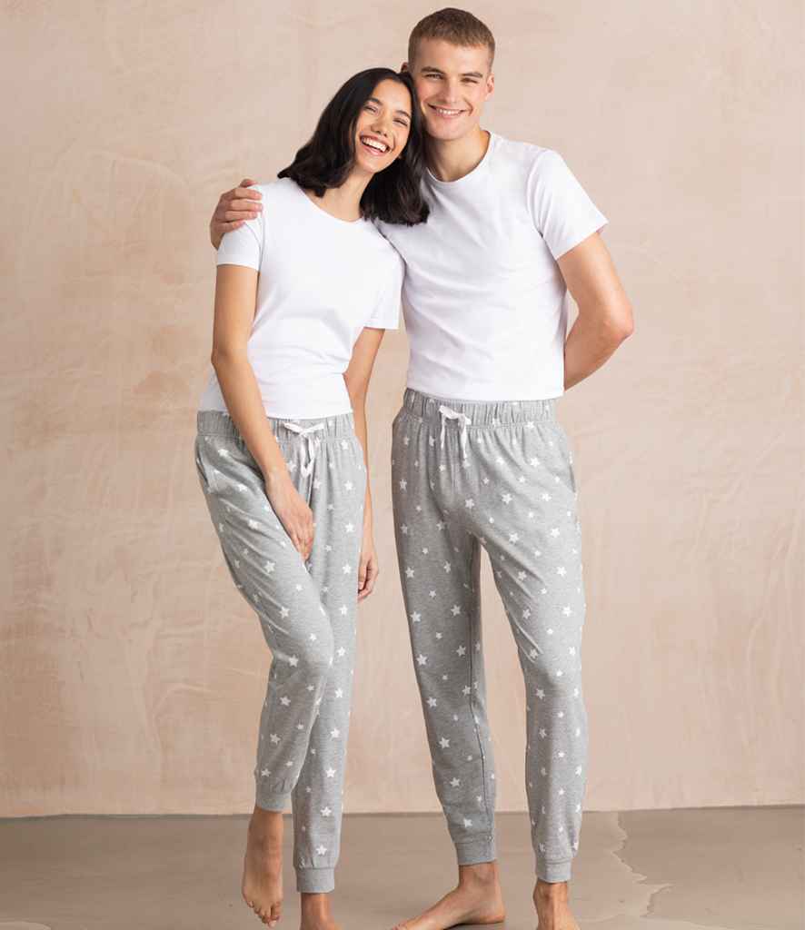 SF Clothing Ladies Lounge Pants | Heather Grey/White Stars Trousers - Lancashire Teamwear