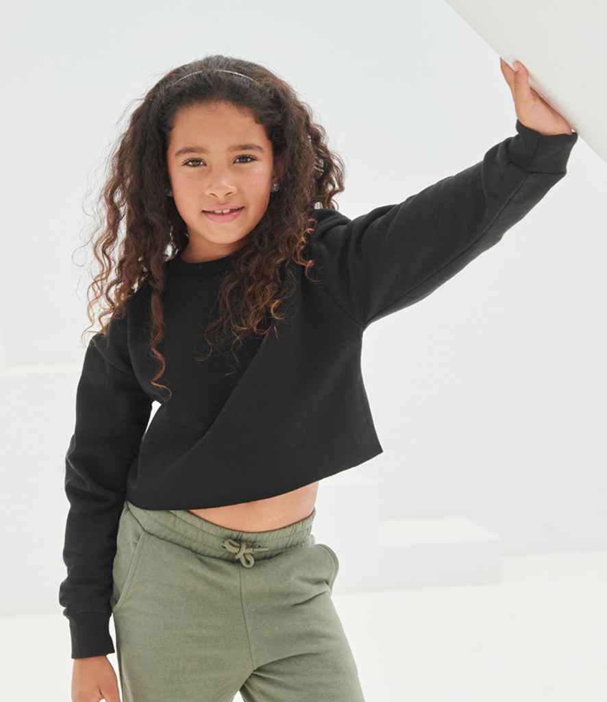 SF Clothing Kids Cropped Slounge Sweatshirt | Black - Lancashire Teamwear