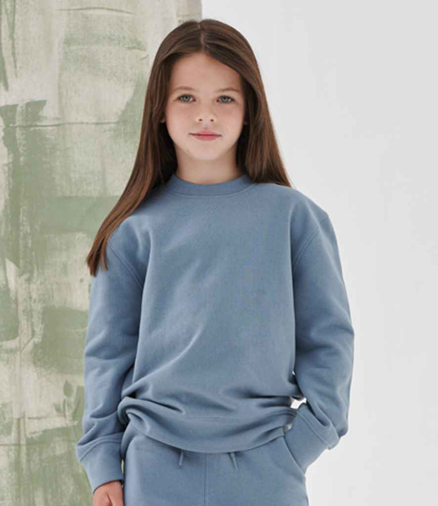 SF Clothing Kids Sustainable Fashion Curved Hem Sweatshirt | Stone Blue - Lancashire Teamwear