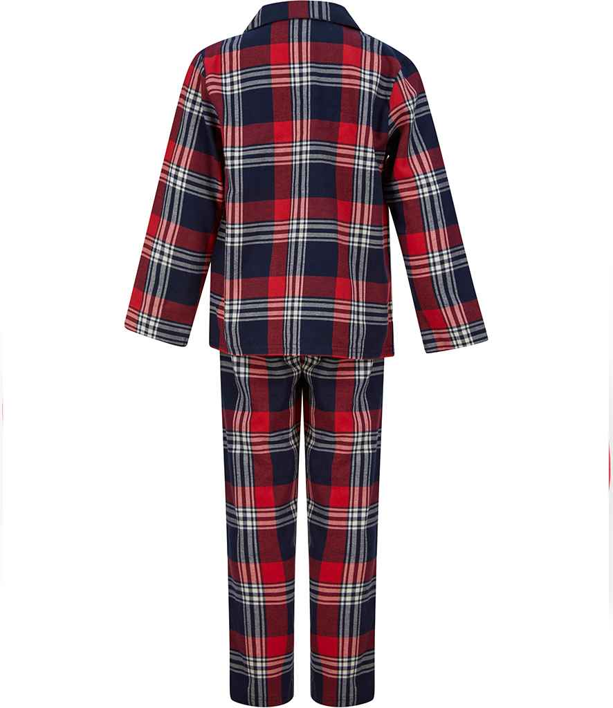 SF Clothing Kids Tartan Lounge Set | Red/Navy Pyjamas - Lancashire Teamwear