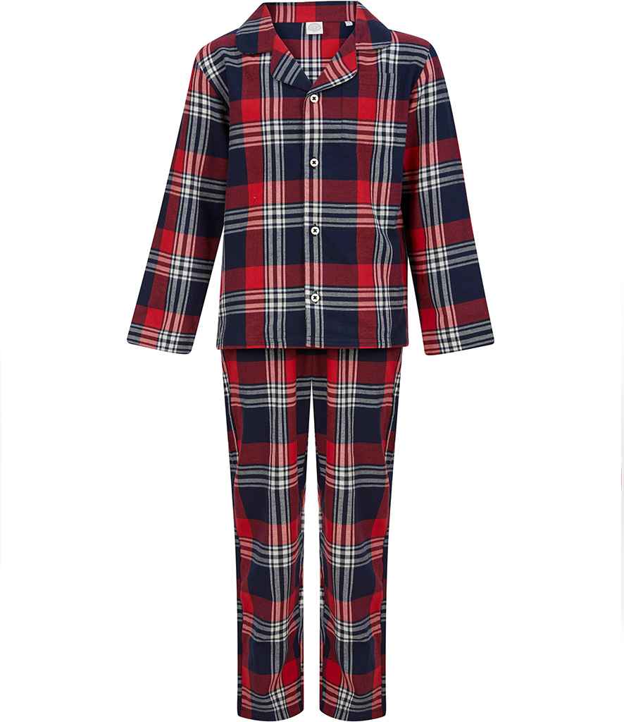 SF Clothing Kids Tartan Lounge Set Red/Navy