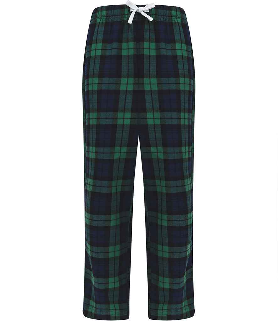 SF Clothing Kids Tartan Lounge Pants | Navy/Green Trousers - Lancashire Teamwear