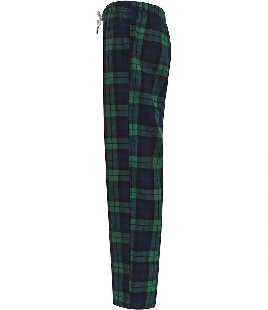 SF Clothing Kids Tartan Lounge Pants | Navy/Green Trousers - Lancashire Teamwear