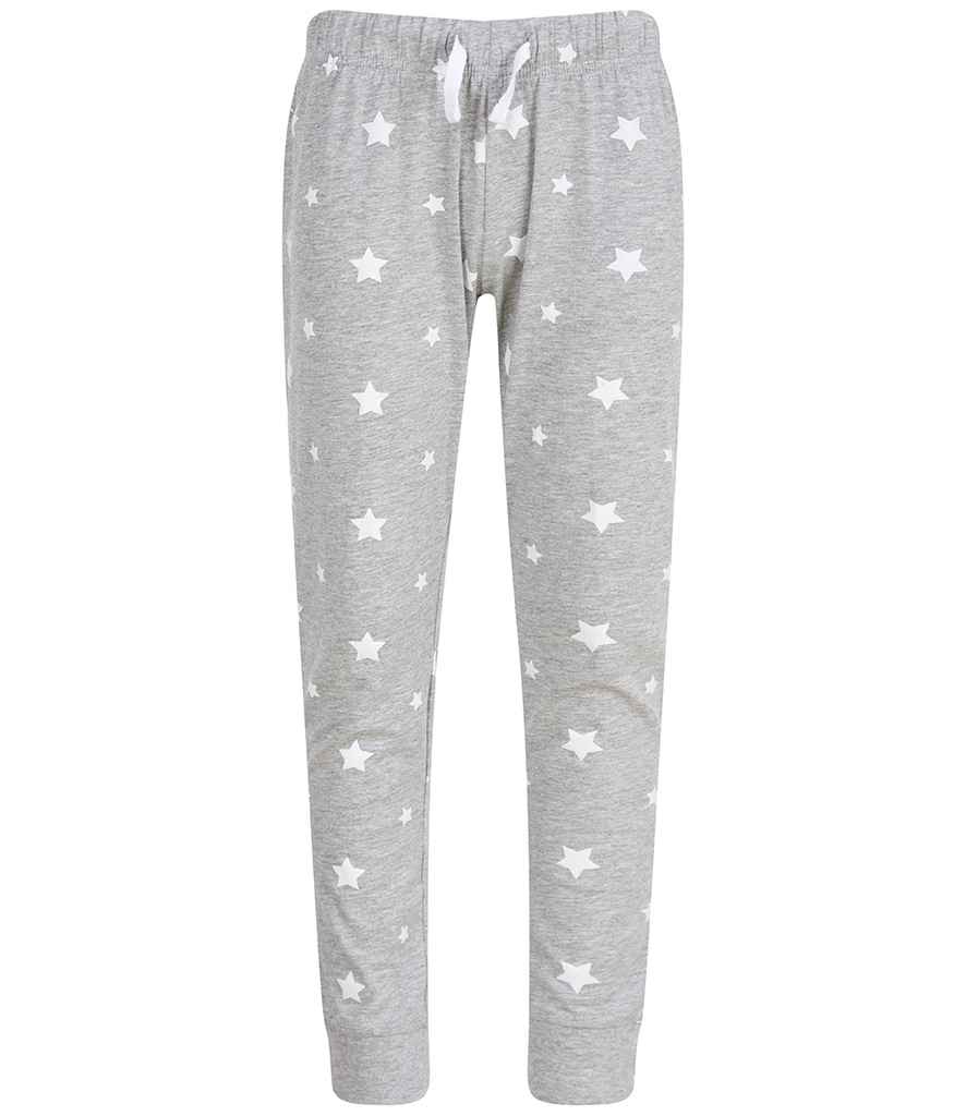 SF Clothing Kids Lounge Pants | Heather Grey/White Stars Trousers - Lancashire Teamwear