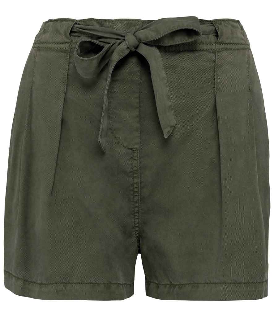Spasso Ladies TENCEL™ Shorts | Washed Organic Khaki - Lancashire Teamwear