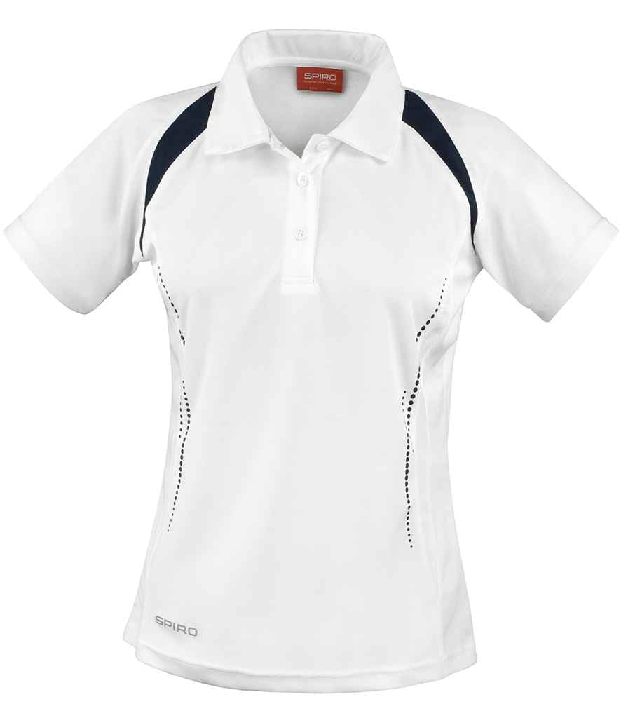 Spiro Ladies Team Spirit Polo Shirt | White/Navy - Lancashire Teamwear
