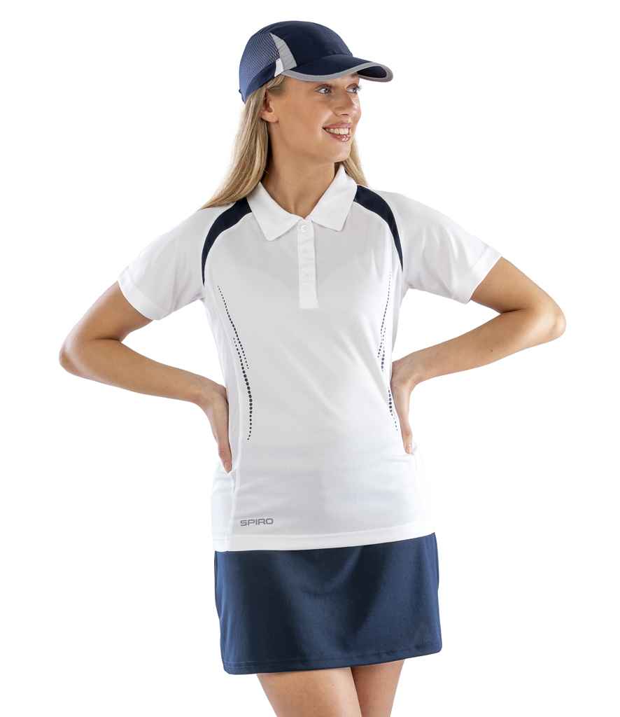 Spiro Ladies Team Spirit Polo Shirt | White/Navy - Lancashire Teamwear