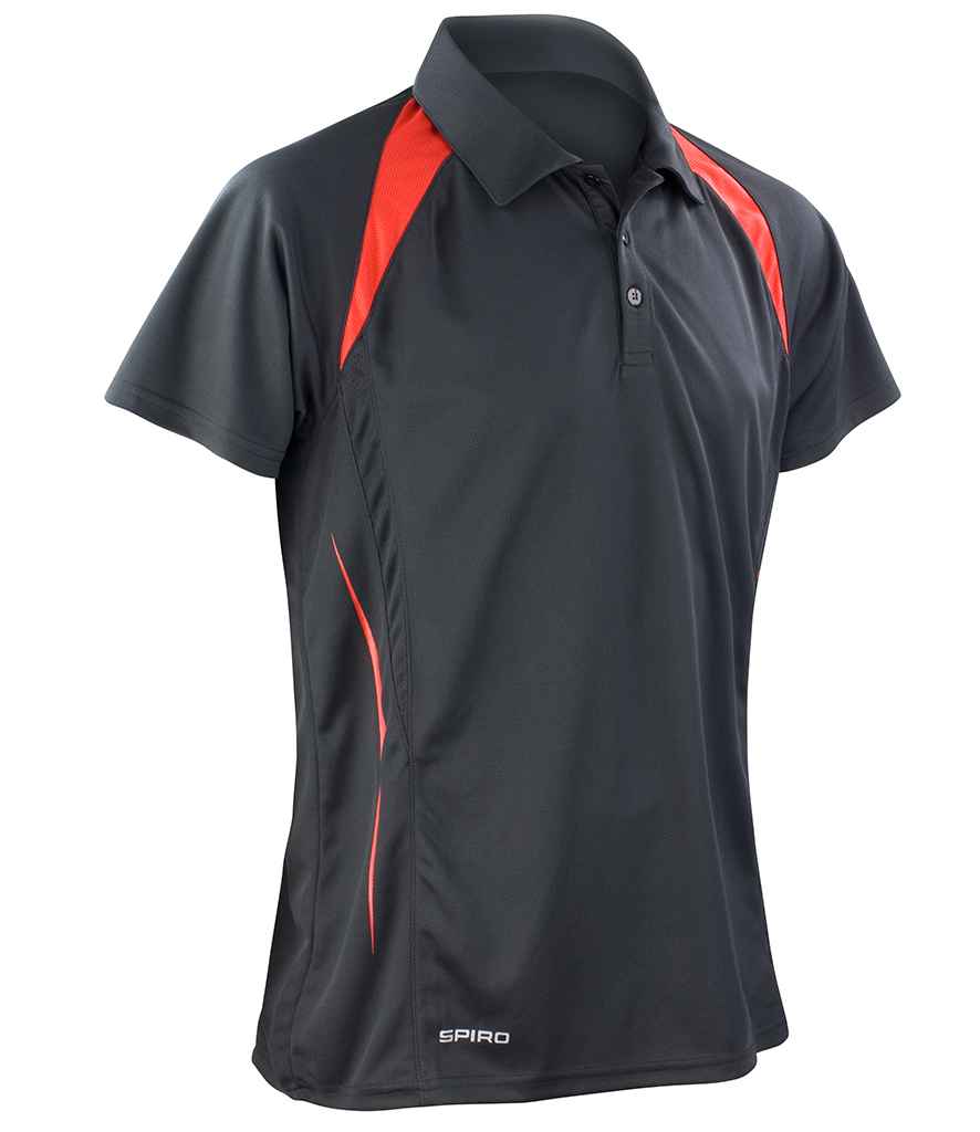 Spiro Team Spirit Polo Shirt | Black/Red - Lancashire Teamwear