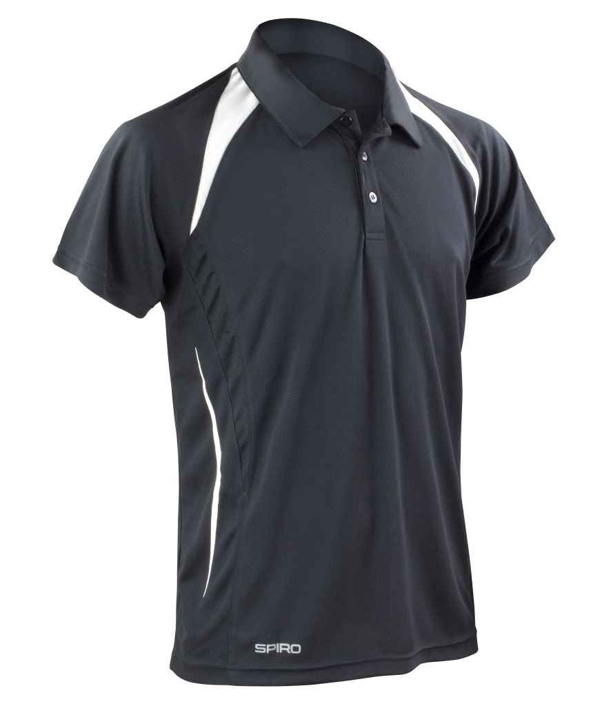 Spiro Team Spirit Polo Shirt | Black/White - Lancashire Teamwear