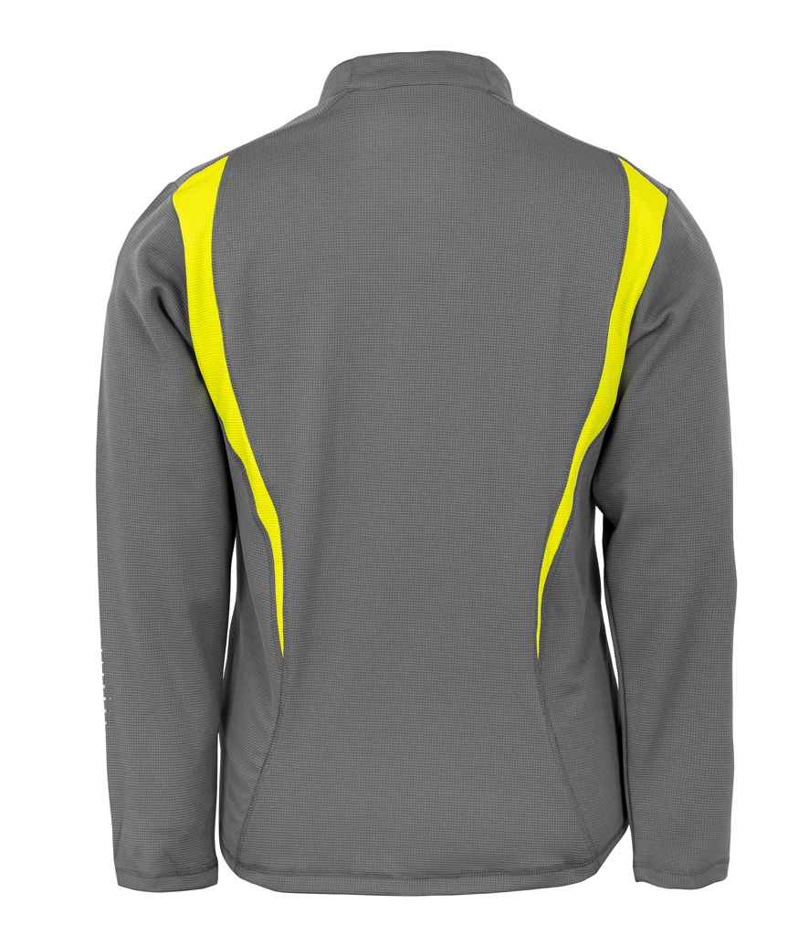 Spiro Unisex Zip Neck Trial Training Top | Grey/Lime Green/White Sweatshirt - Lancashire Teamwear