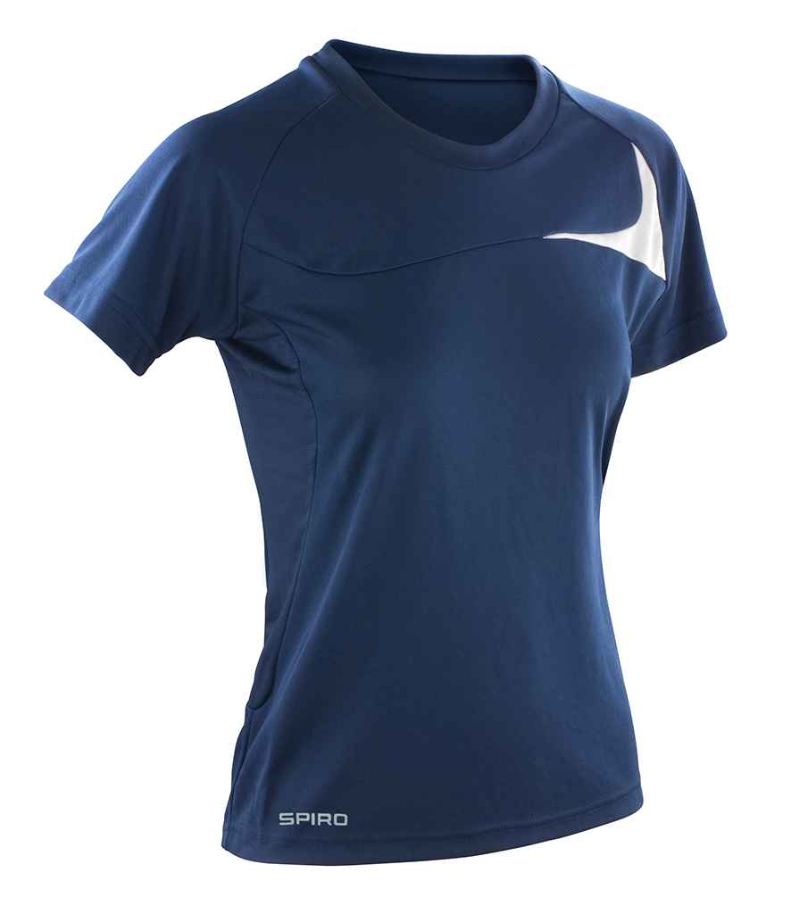Spiro Ladies Dash Training Shirt Navy/White