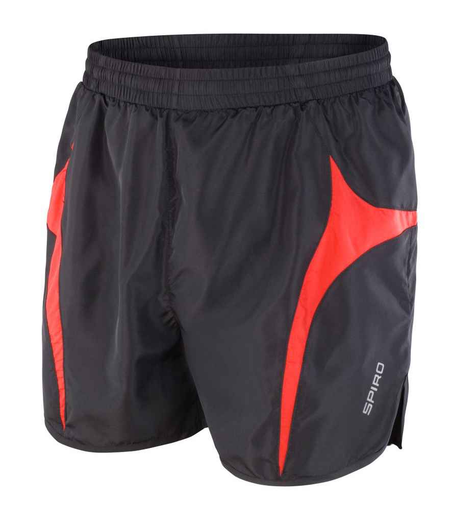 Spiro Micro-Lite Running Shorts | Black/Red - Lancashire Teamwear