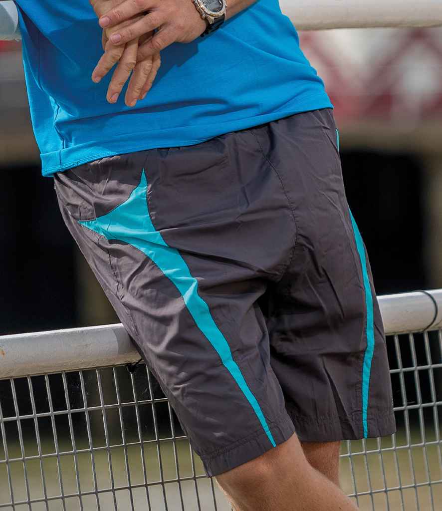 Spiro Micro-Lite Mesh Lined Team Shorts | Grey/Aqua - Lancashire Teamwear