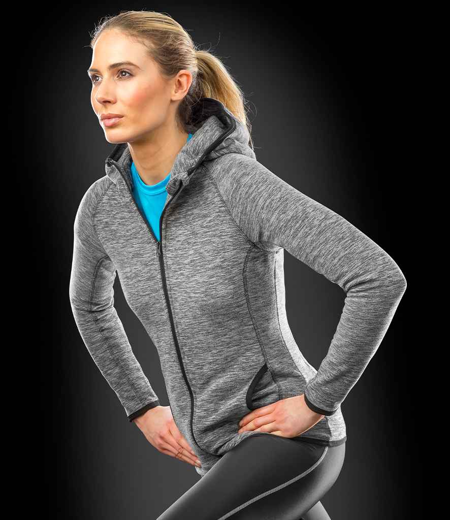 Spiro Ladies Micro Fleece Hoodie | Grey/Black - Lancashire Teamwear