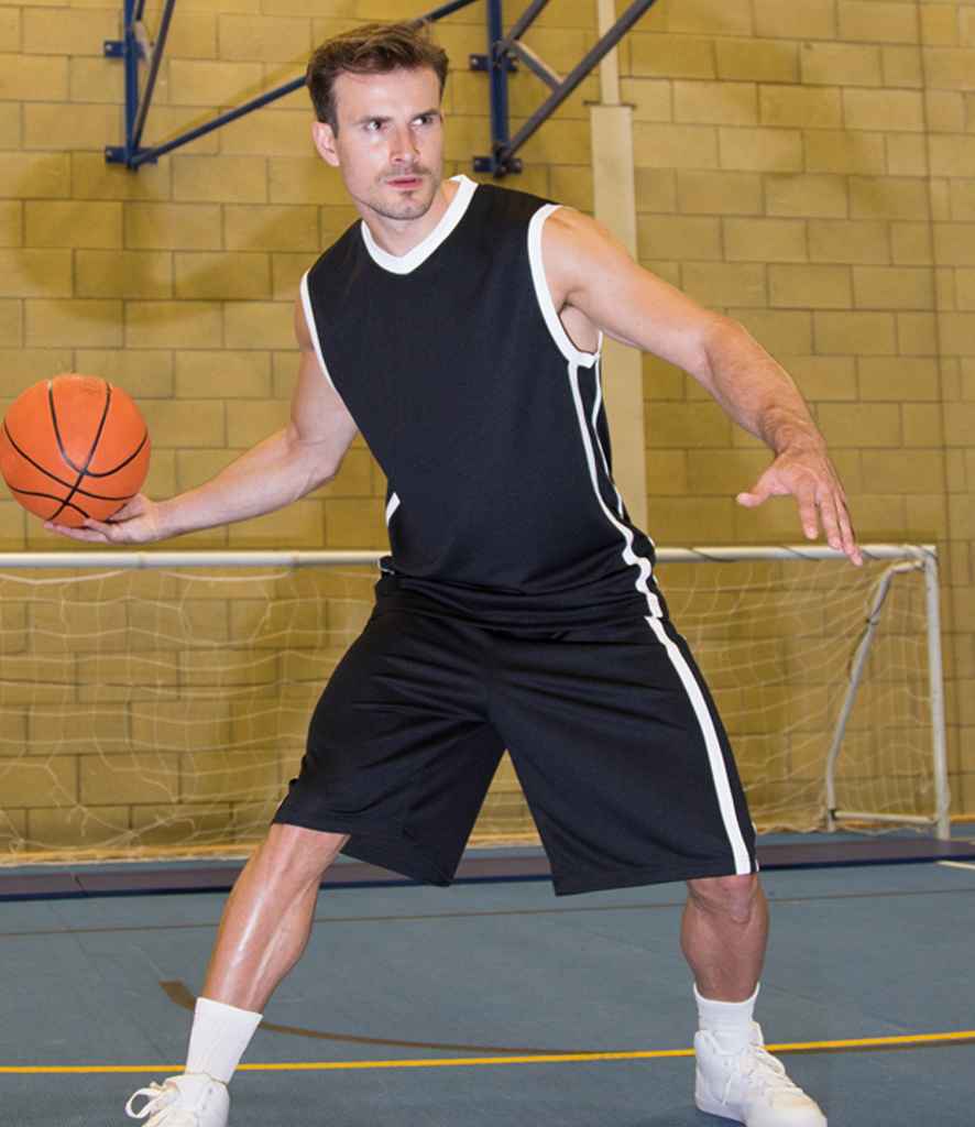 Spiro Basketball Top | Black/White T-Shirt - Lancashire Teamwear